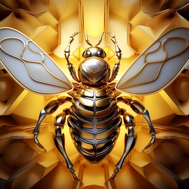 Photo gratuite abeille de style futuriste en studio