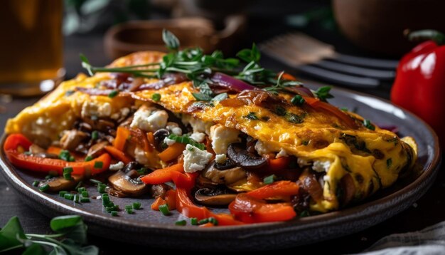 Abondance de fraîcheur biologique de viandes et légumes grillés générée par l'IA