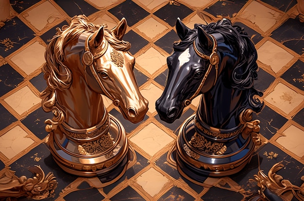 Photo gratuite abstract chess pieces in digital art style