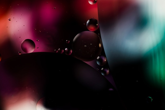 Photo gratuite abstraction de couleur dégradée accompagnée de bulles de fluide transparentes