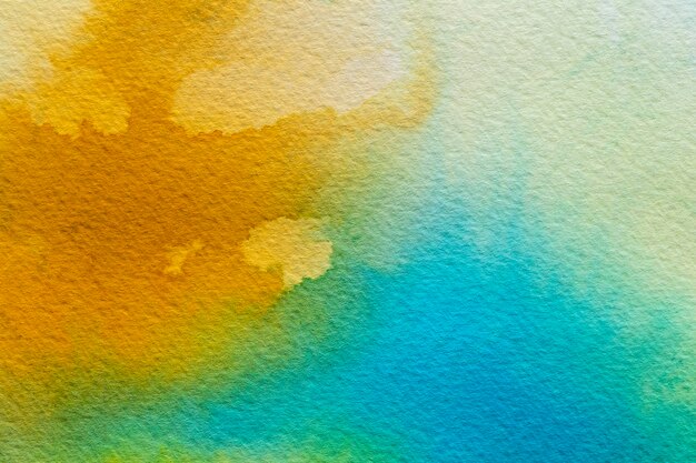 Abstrait aquarelle jaune et bleu