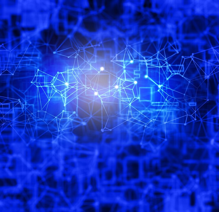 Photo gratuit abstrait arrière-plan digital faible avec des lignes de connexion et des points