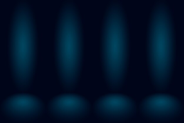 Abstrait bleu dégradé. Bleu foncé lisse avec vignette noire Studio.