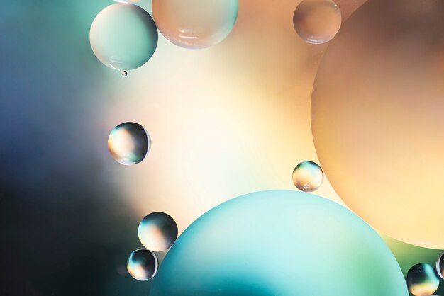 Abstrait bleu et marron foncé avec des bulles