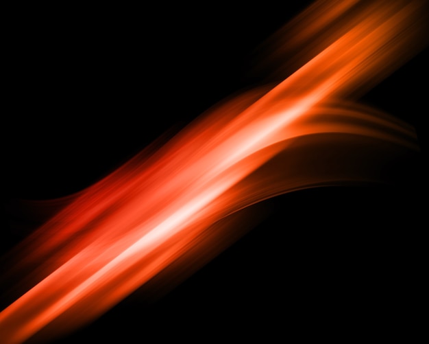 Abstrait orange avec des traînées de lumière