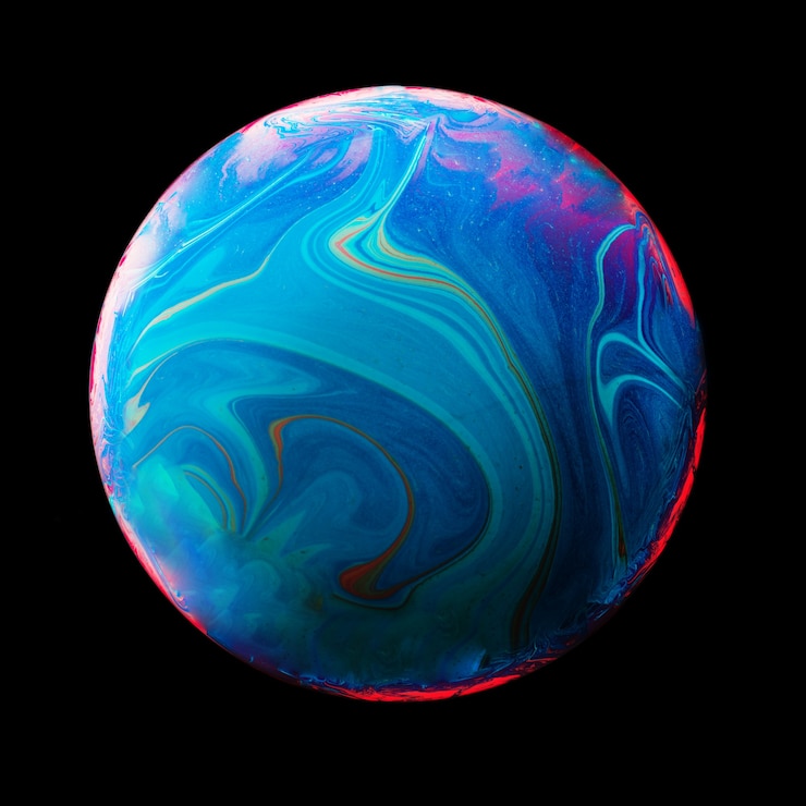 Photo gratuit abstrait avec une sphère bleue et rose