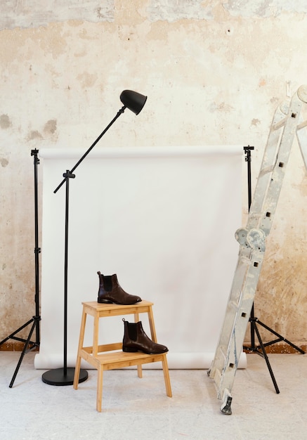 Photo gratuite accessoires d'artiste pour la photographie en studio