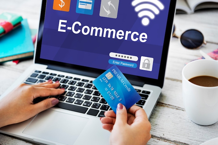 Photo gratuit achats en ligne paiement e-commerce banque