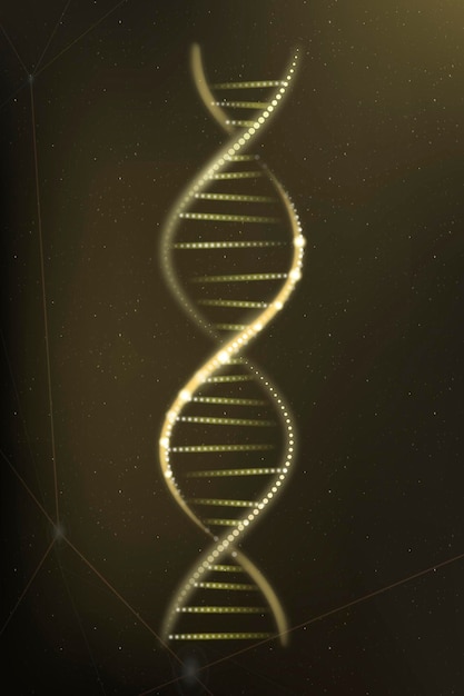 Photo gratuite adn génétique biotechnologie science or graphique néon