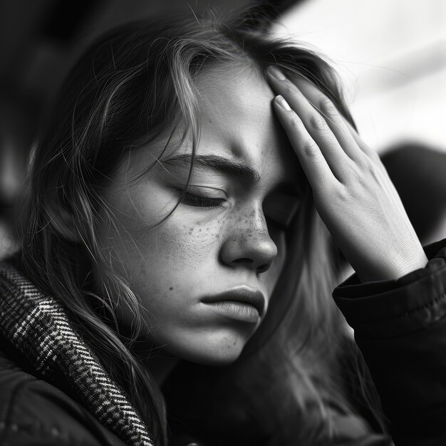 Photo gratuite un adolescent souffrant de gueule de bois.