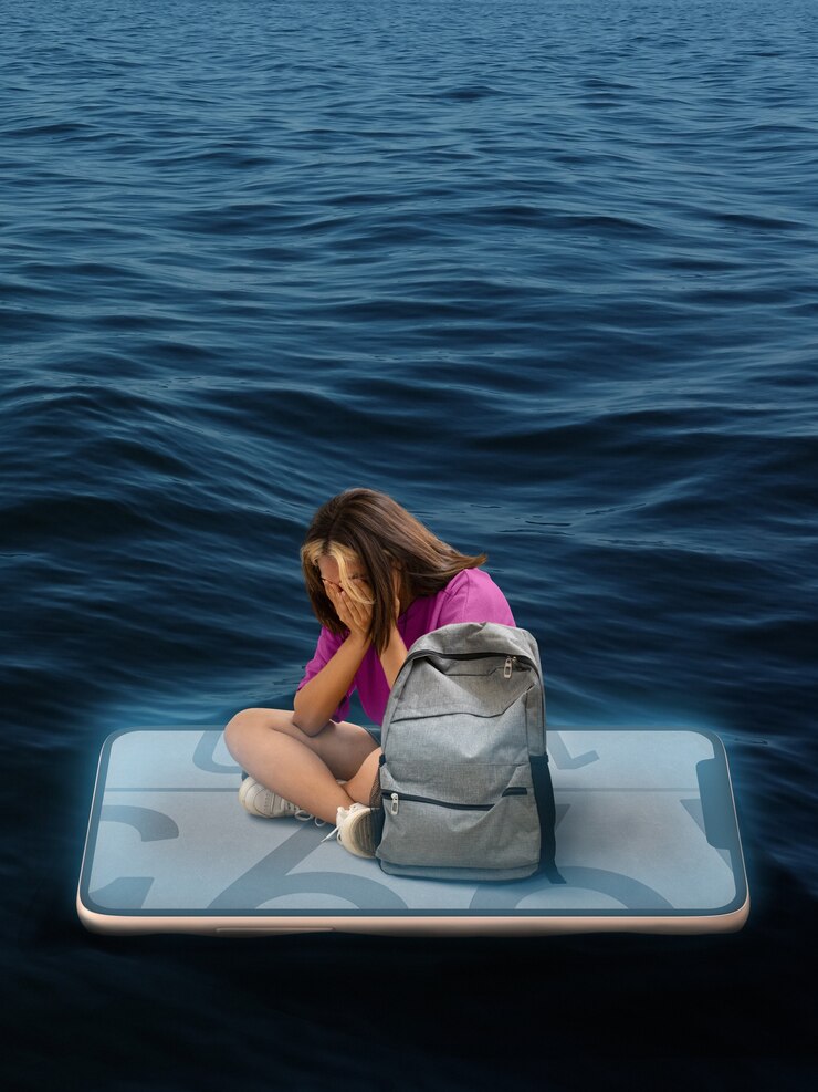 Photo gratuit adolescent victime de cyberintimidation sur smartphone