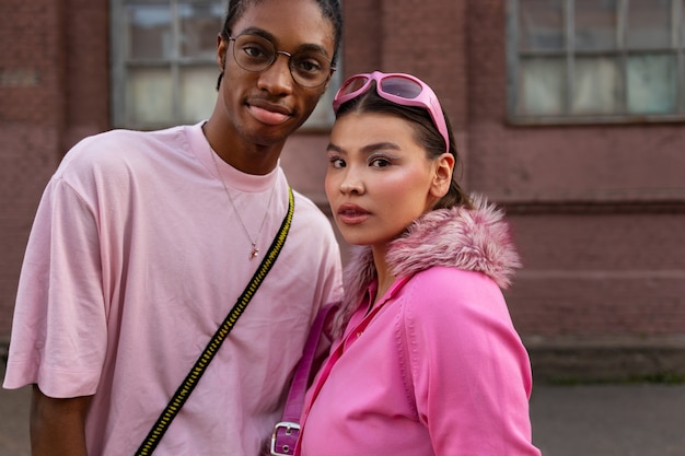 Des adolescents de taille moyenne portant de la mode Y2K