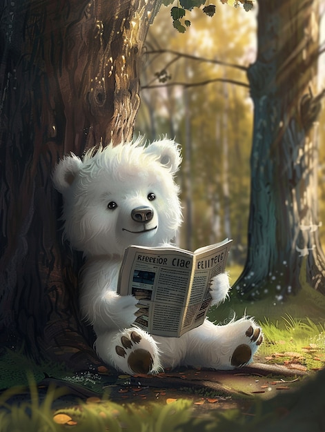 Photo gratuite adorable bear illustration in digital art style