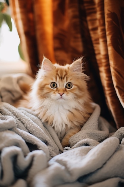 Adorable chat relaxant à l'intérieur