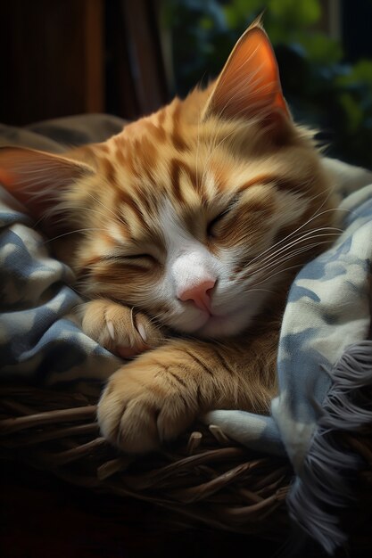 Adorable chat relaxant à l'intérieur