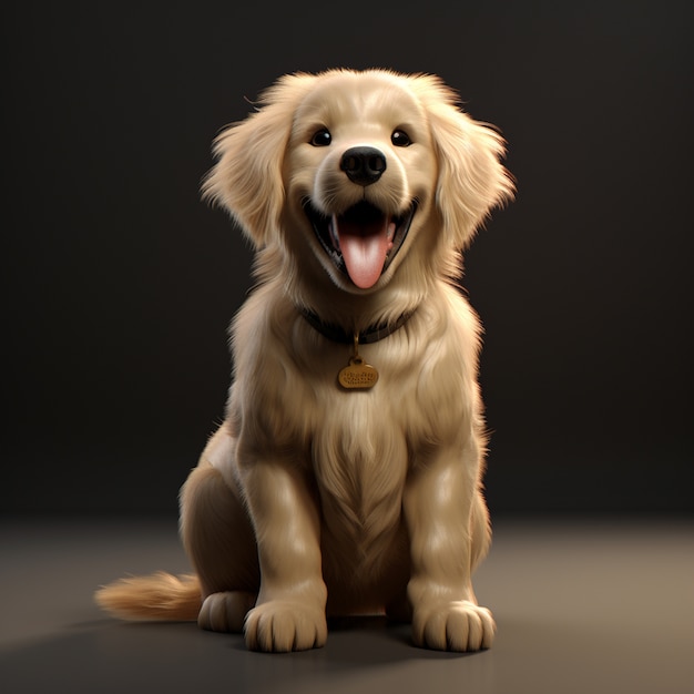 Photo gratuite adorable chien golden retriever en studio