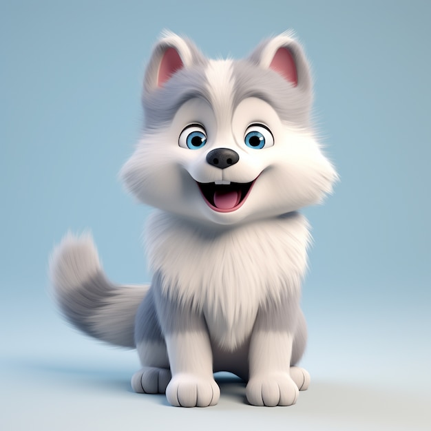 Adorable chien husky en studio