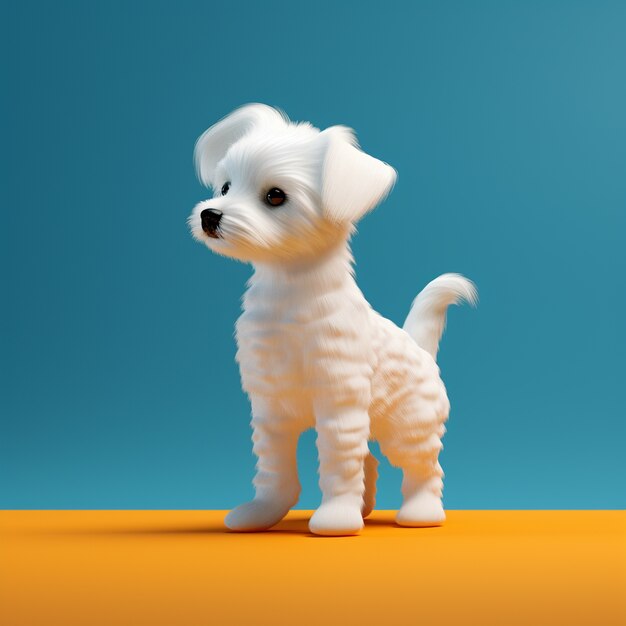 Adorable chien terrier blanc dans le studio