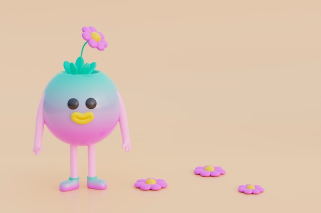 Adorable personnage 3d pour les enfants
