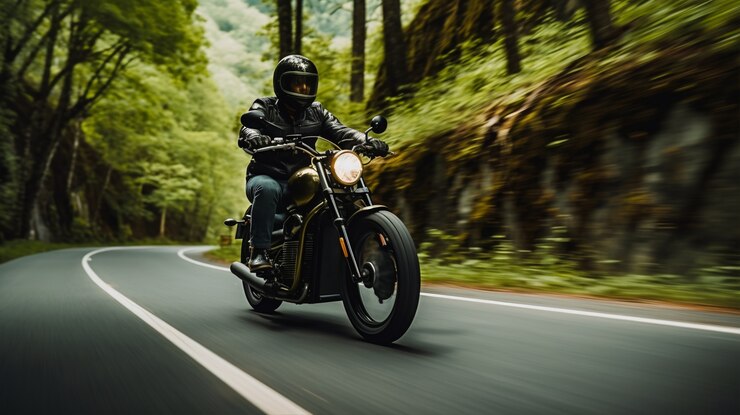 Photo gratuit adulte plein plan avec moto cool