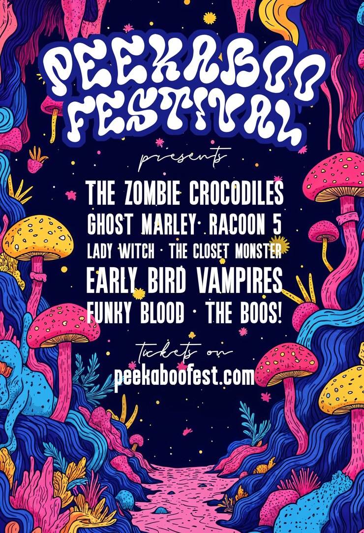 Photo gratuit affiche du festival psychédélique