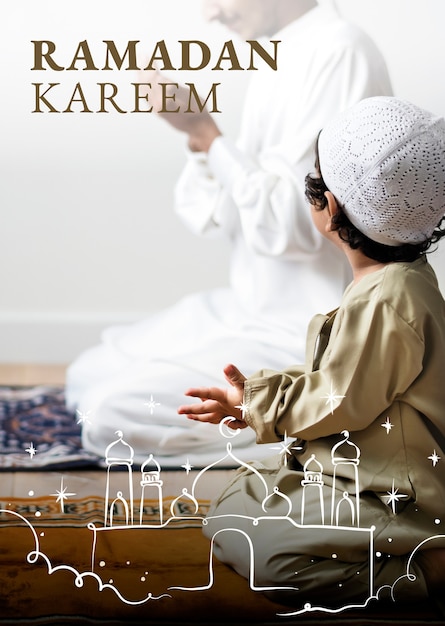 Affiche de Ramadan Kareem avec salutation