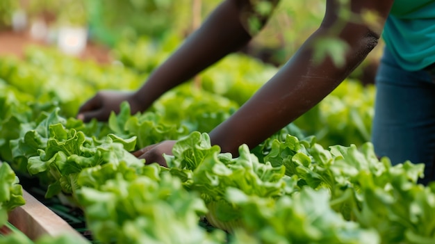 Photo gratuite african man harvesting vegetables