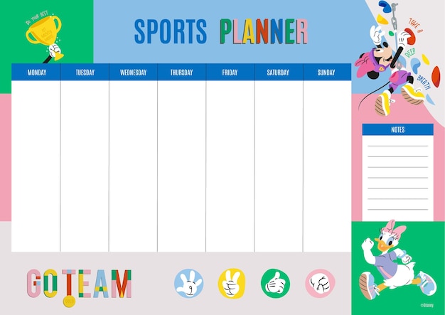 Agenda de sport de Mickey et ses amis