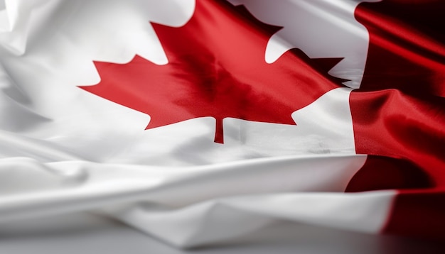 Photo gratuite agitant le drapeau canadien symbolise le patriotisme et la liberté ia générative