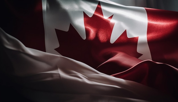 Photo gratuite l'agitation du drapeau canadien symbolise le patriotisme et la fierté générés par l'ia