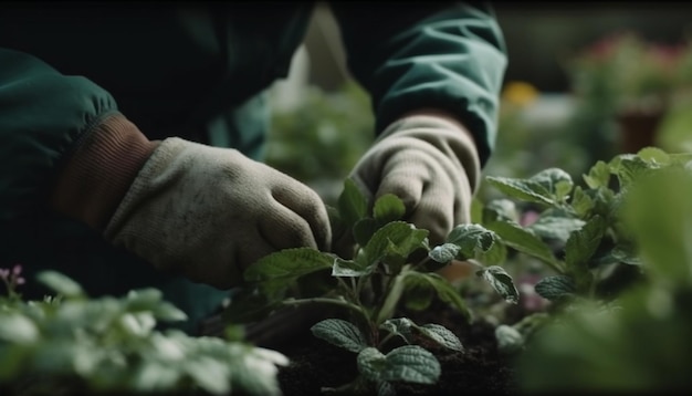 Photo gratuite un agriculteur détenant une récolte de légumes biologiques frais générés par l'ia