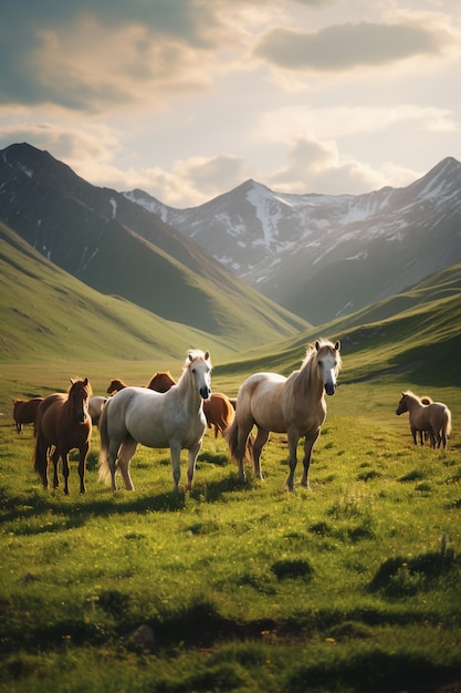 Photo gratuite ai généré des chevaux image