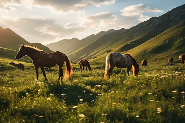 Photo gratuite ai généré des chevaux image