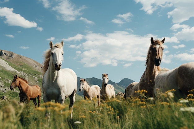 Photo gratuite ai généré des chevaux image