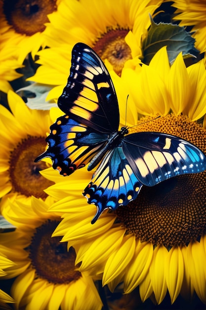 Photo gratuite ai a généré des tournesols