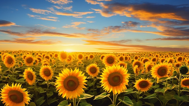 Photo gratuite ai a généré des tournesols