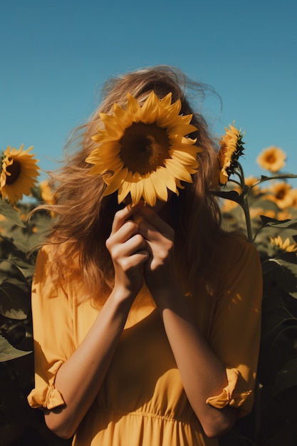 Photo gratuite ai a généré des tournesols