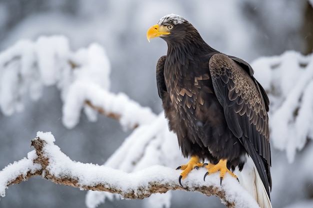 Photo gratuite aigle en hiver