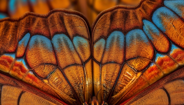 L'aile de papillon vibrante met en valeur la beauté de la nature et la symétrie générée par l'IA