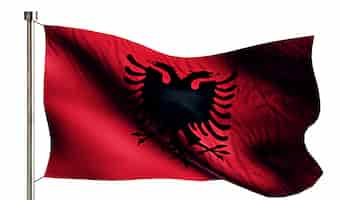 Photo gratuite albania national flag isolated 3d fond blanc