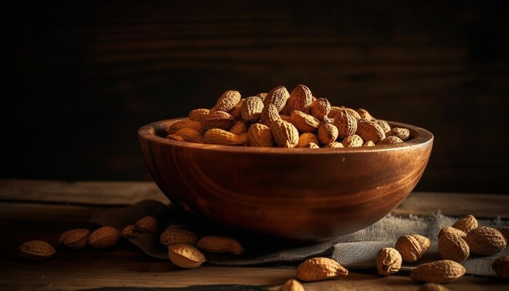 Photo gratuit une alimentation saine avec des noix bio en bref générées par l'ia