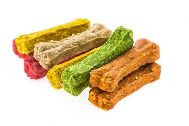 Photo gratuite aliments colorés aux os de chien
