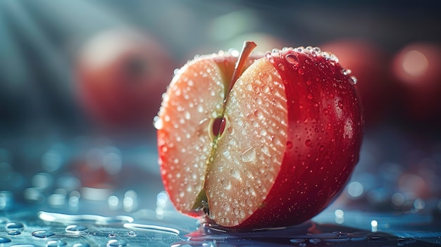 Aliments crus avec des gouttes d'eau en studio