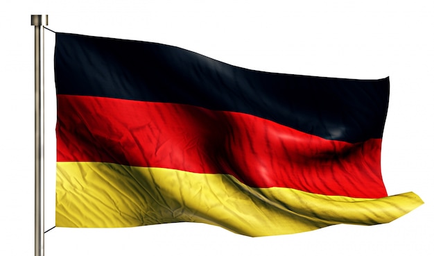 Allemagne Drapeau national isolé Fond blanc 3D