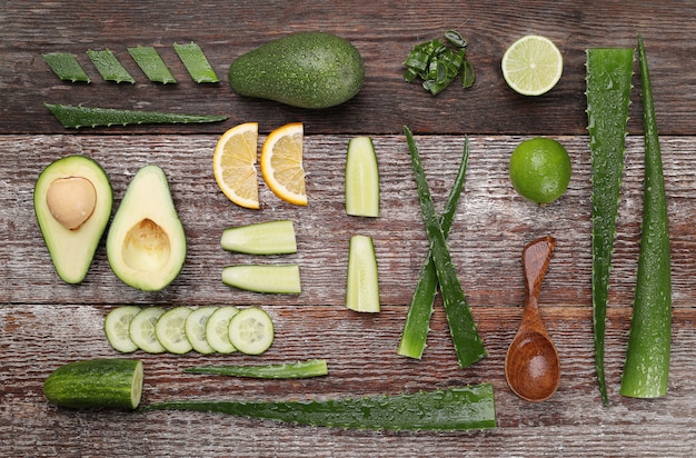 Aloe vera pour le concept de soins de la peau