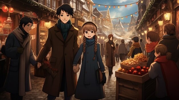 Des amis d'anime à la veille du Nouvel An