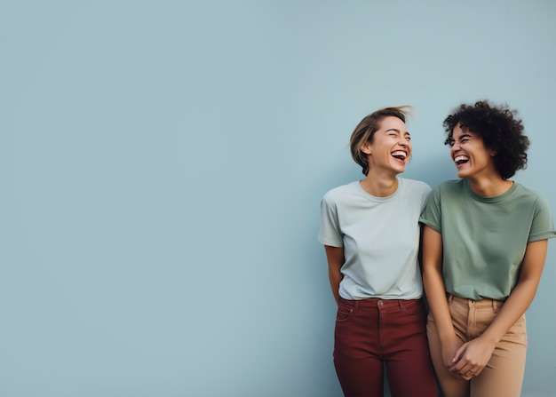 Des amis drôles qui s'amusent.