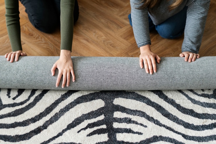 Photo gratuit amis roulant un tapis