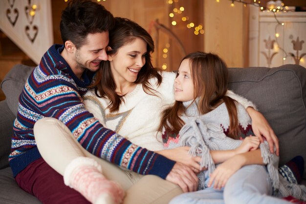 L'amour de la famille et l'heure d'hiver