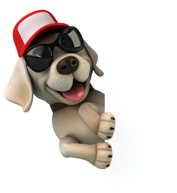 Photo gratuite amusant dessin animé 3d blanc labrador retriever